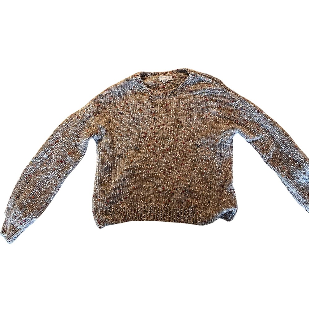 Womens Rainbow Confetti Knit Sweater Cozy Long Sleeve Casual Fall Winter Top